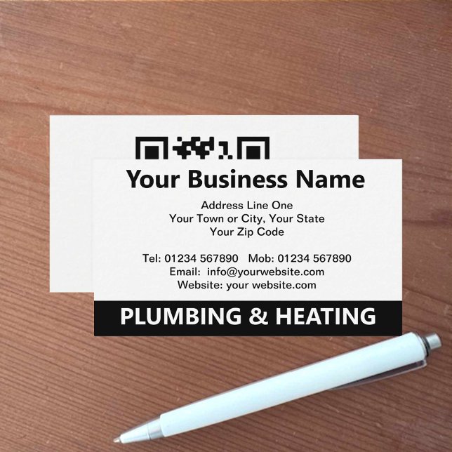 Plumbing & Heating QR Code Business Card (Creator Uploaded)