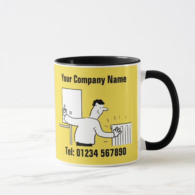 Plumbing & Heating Services Cartoon Mug (Right)