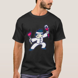 Plumbing Ninja Plumber Plunger Pipe Wrench T-Shirt