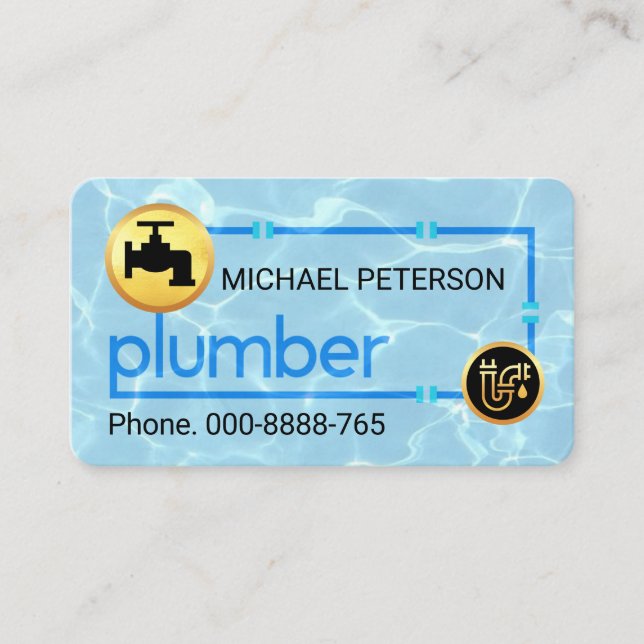 Plumbing Pipe Frame In Water Leaks Business Card (Front)