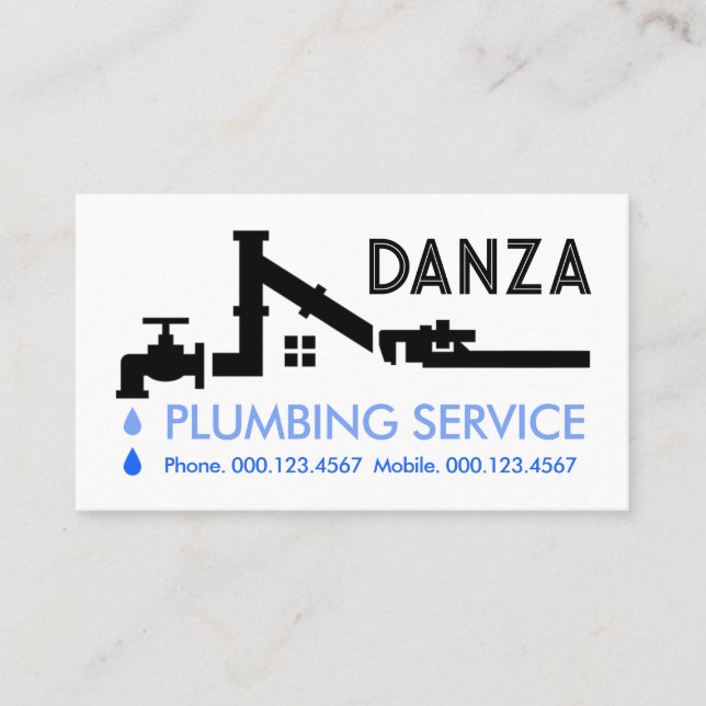 Plumbing Pipe Home Frame Business Card (Front)