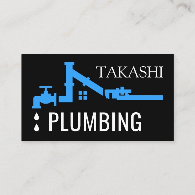 Plumbing Pipe Home Frame Business Card (Front)