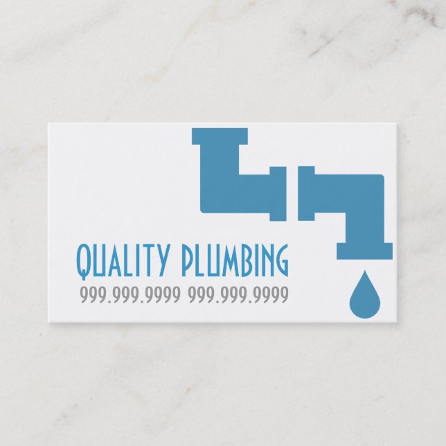 Plumbing Plumber Faucet Water Handyman Maintenance Business Card (Front)