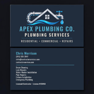 Plumbing Plumber Professional Services Business Card