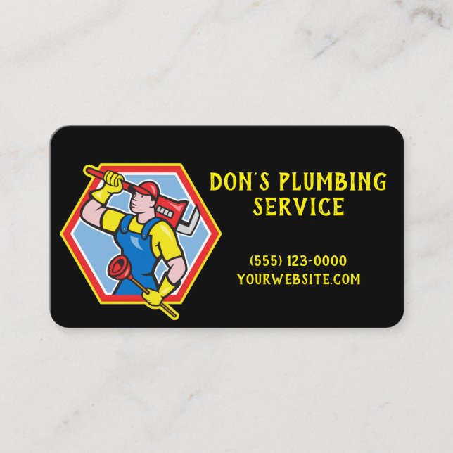 Plumbing Repair Service Business Card (Front)