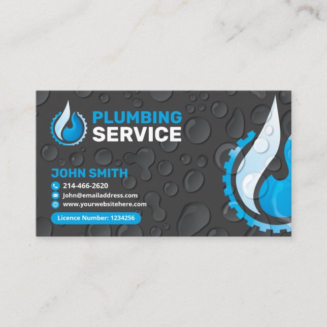 Plumbing service business card (Front)