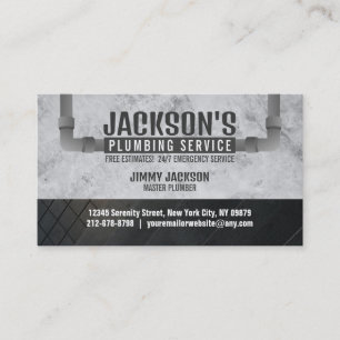 Plumbing Service Business Cards with slogan