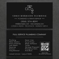 Plumbing Service QR Code Faucet Water Drop Icon