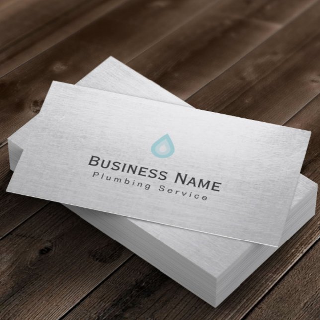 Plumbing Service Water Drop Icon Professional Business Card (Creator Uploaded)