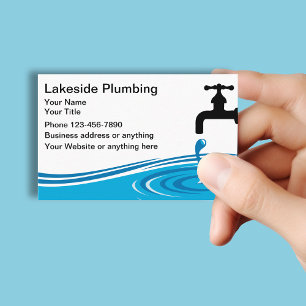 Plumbing Service Water Leak Simple Graphic Business Card