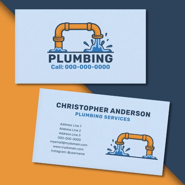 Plumbing Services Business Card (Plumbing Services Business Card)