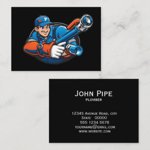 plumbing services logo business card