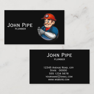 plumbing services logo business card