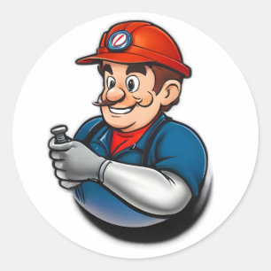 plumbing services logo classic round sticker