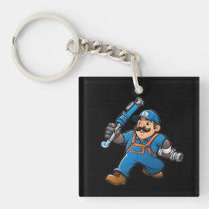 plumbing services logo key ring