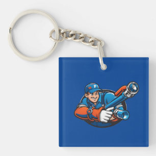 plumbing services logo key ring