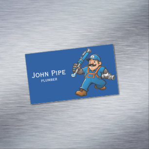 plumbing services logo magnetic business card