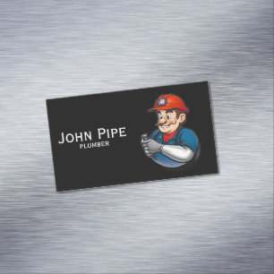 plumbing services logo magnetic business card