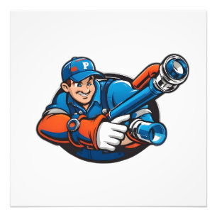 plumbing services logo photo print