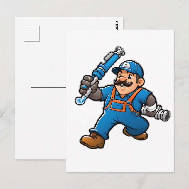 plumbing services logo postcard (Front/Back)