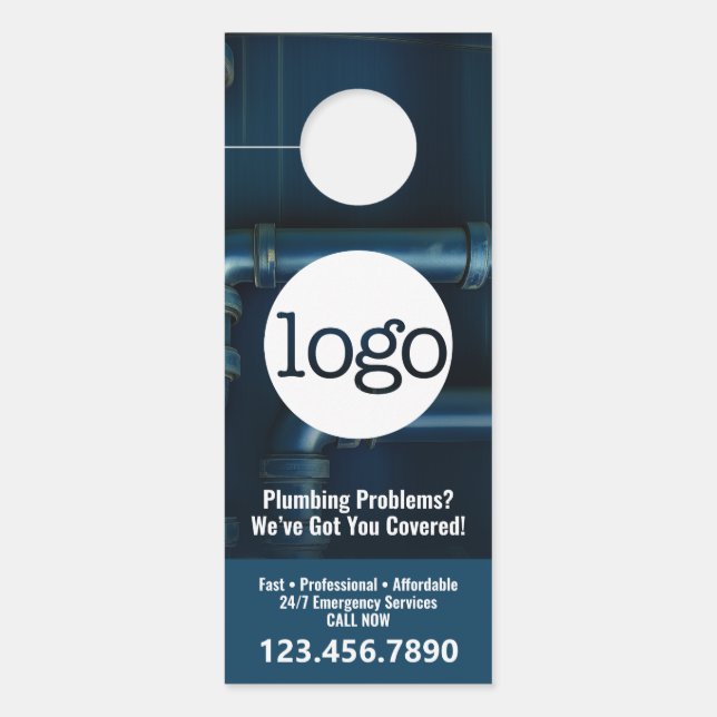 Plumbing Services - Small Business Plumber Modern Door Hanger (Front)