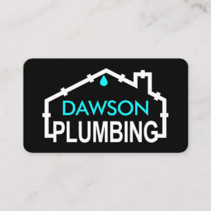 Plumbing Signage Home Pipe Frame Business Card