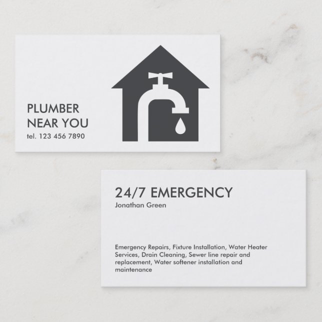 Plumbing Simple Business Card (Front/Back)