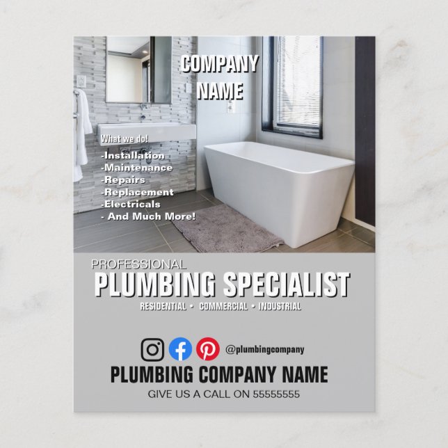 PLUMBING SPECIALIST bathroom fitter plumber Flyer (Front)