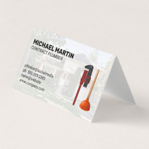 Plumbing Tools Residential Blue Collar Work Business Card