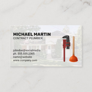 Plumbing Tools Residential Blue Collar Work Business Card