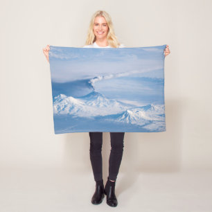 Plume Emanating From Kliuchevskoi Volcano. Fleece Blanket