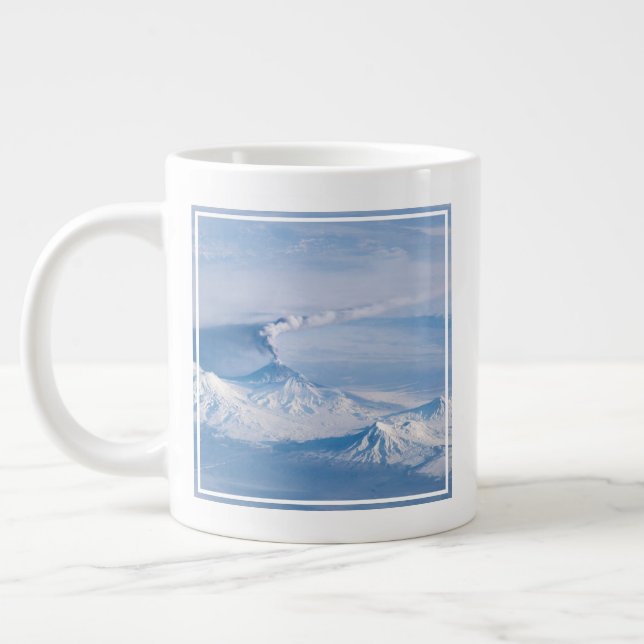Plume Emanating From Kliuchevskoi Volcano. Large Coffee Mug (Left)