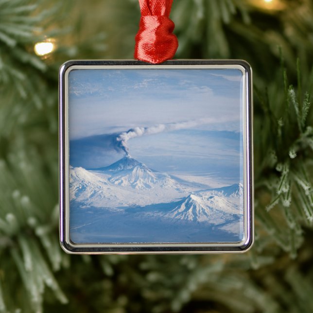 Plume Emanating From Kliuchevskoi Volcano. Metal Tree Decoration (Tree)