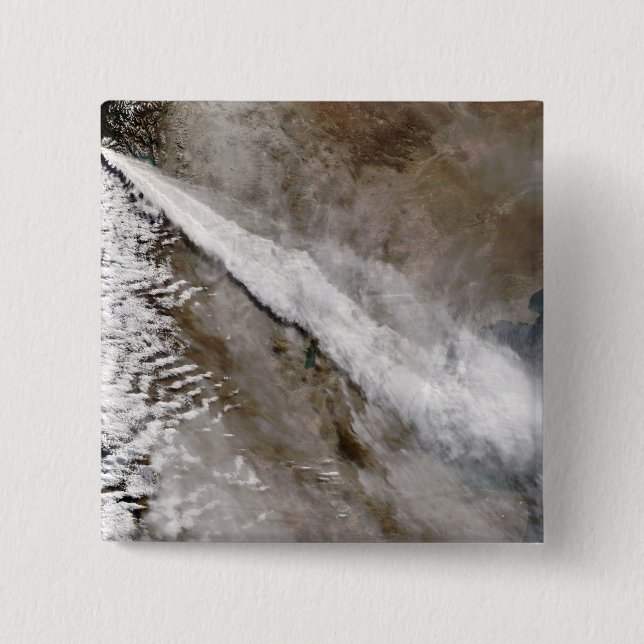 Plume from eruption of Chaiten volcano, Chile 15 Cm Square Badge (Front)