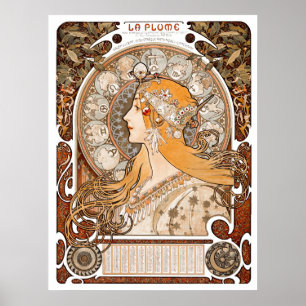 Plume Zodiac Woman by Alphonse Mucha – Art Nouveau Poster