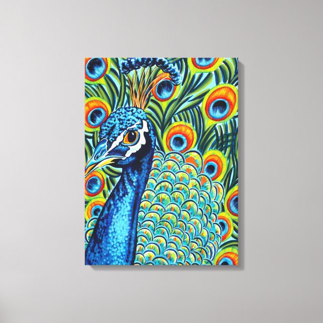 Plumed Peacock I Canvas Print (Front)