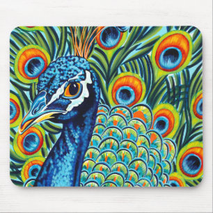 Plumed Peacock I Mouse Pad