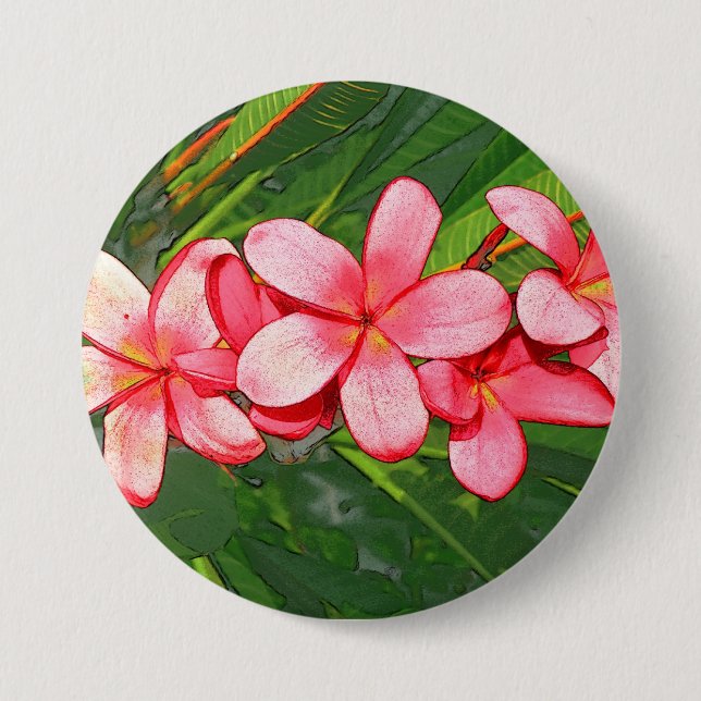 Plumeria 7.5 Cm Round Badge (Front)