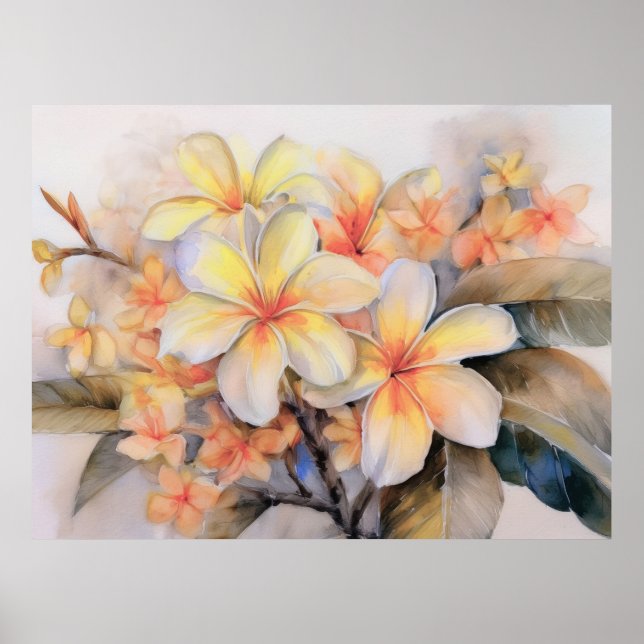 Plumeria and Shell Ginger Poster (Front)