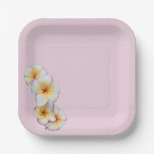 Plumeria Blooms  Paper Plate
