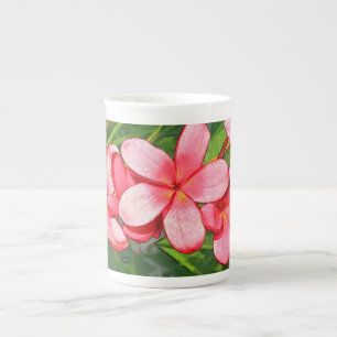 plumeria bone china mug