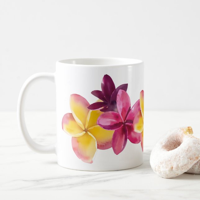 Plumeria  coffee mug (With Donut)