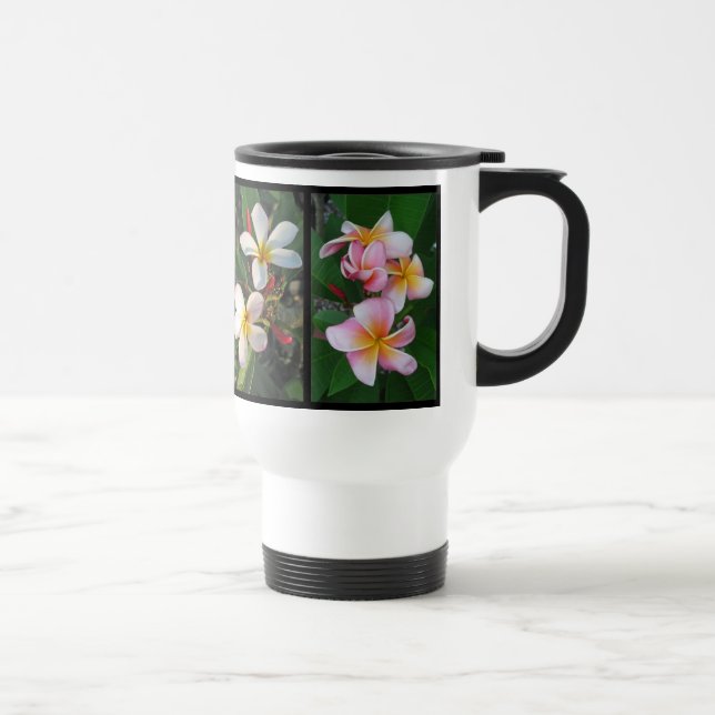 Plumeria Collage Travel Mug (Right)
