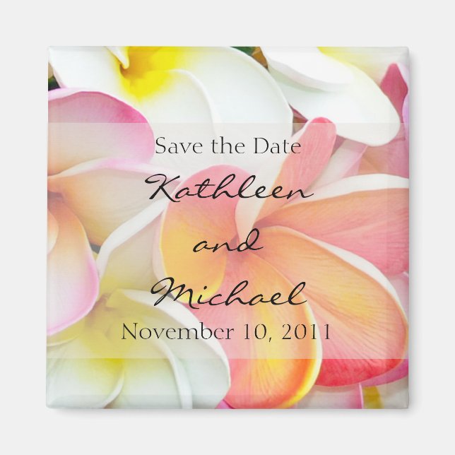 Plumeria Colour Save the Date Magnet (Front)