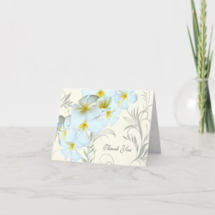 Plumeria Flourish Blank Thank You Cards