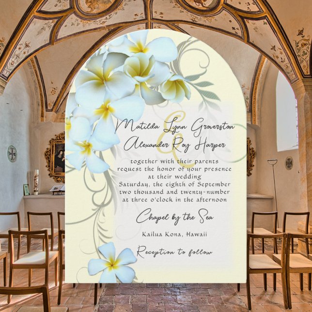 Plumeria Flourish Custom Wedding Invitation (Creator Uploaded)