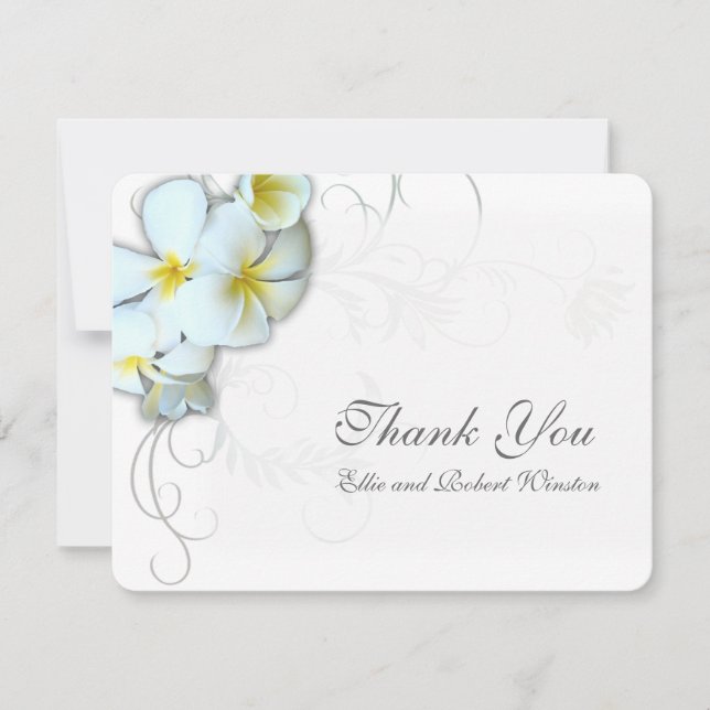 Plumeria Flourish Personalised Thank You Note (Front)