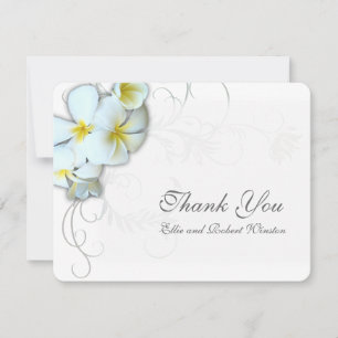 Plumeria Flourish Personalised Thank You Note Card