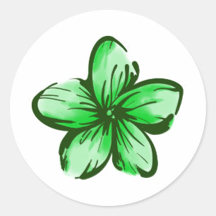 Plumeria Flower Hawaii Style Classic Round Sticker