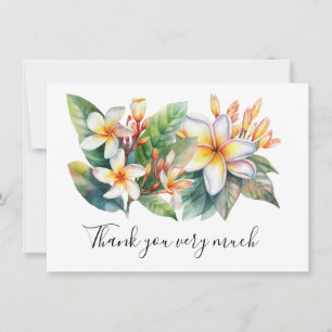 Plumeria Flower on sand thank you card